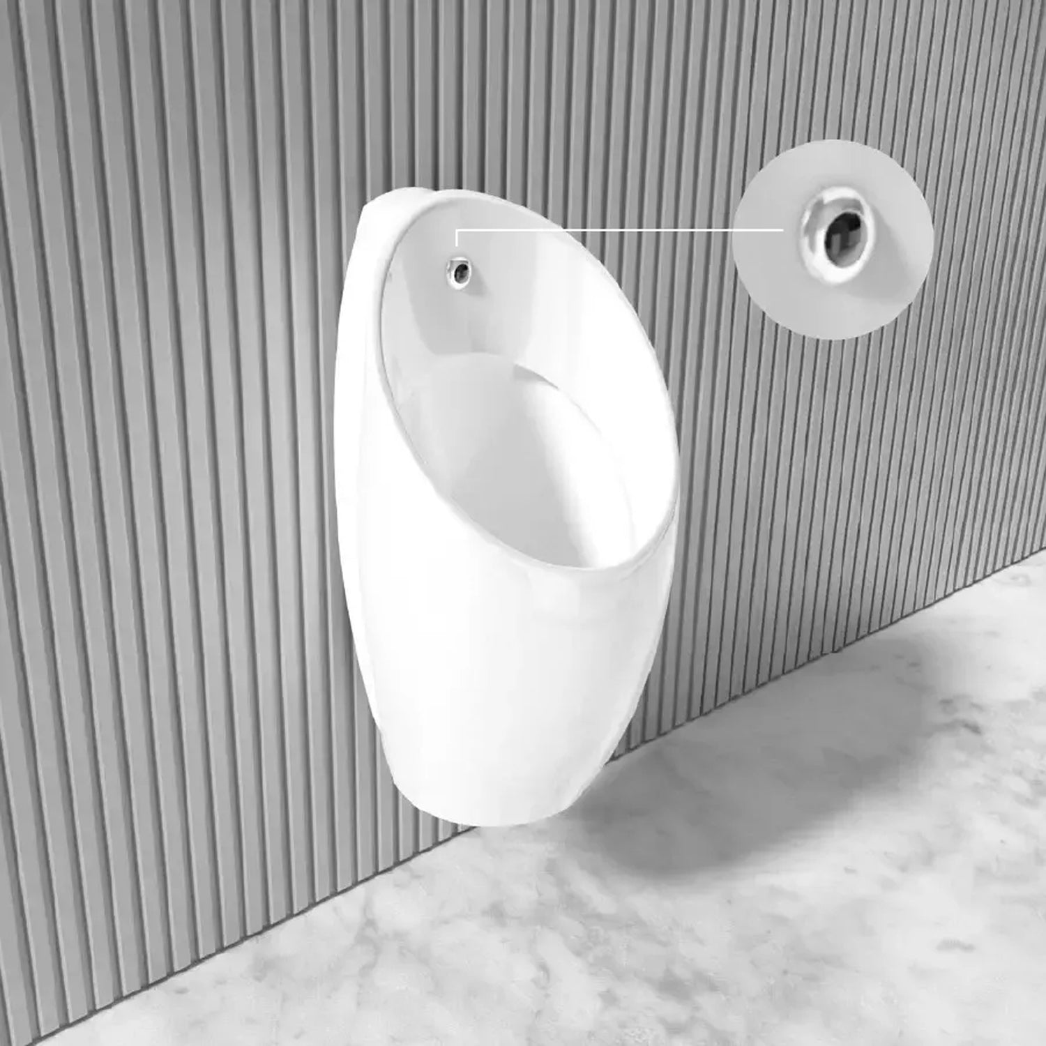 KUF( 2 Bar) Urinal with Inbuilt Automatic Flusher Integrated Sensor Urinal with Automatic Flushing for Commercial Washrooms