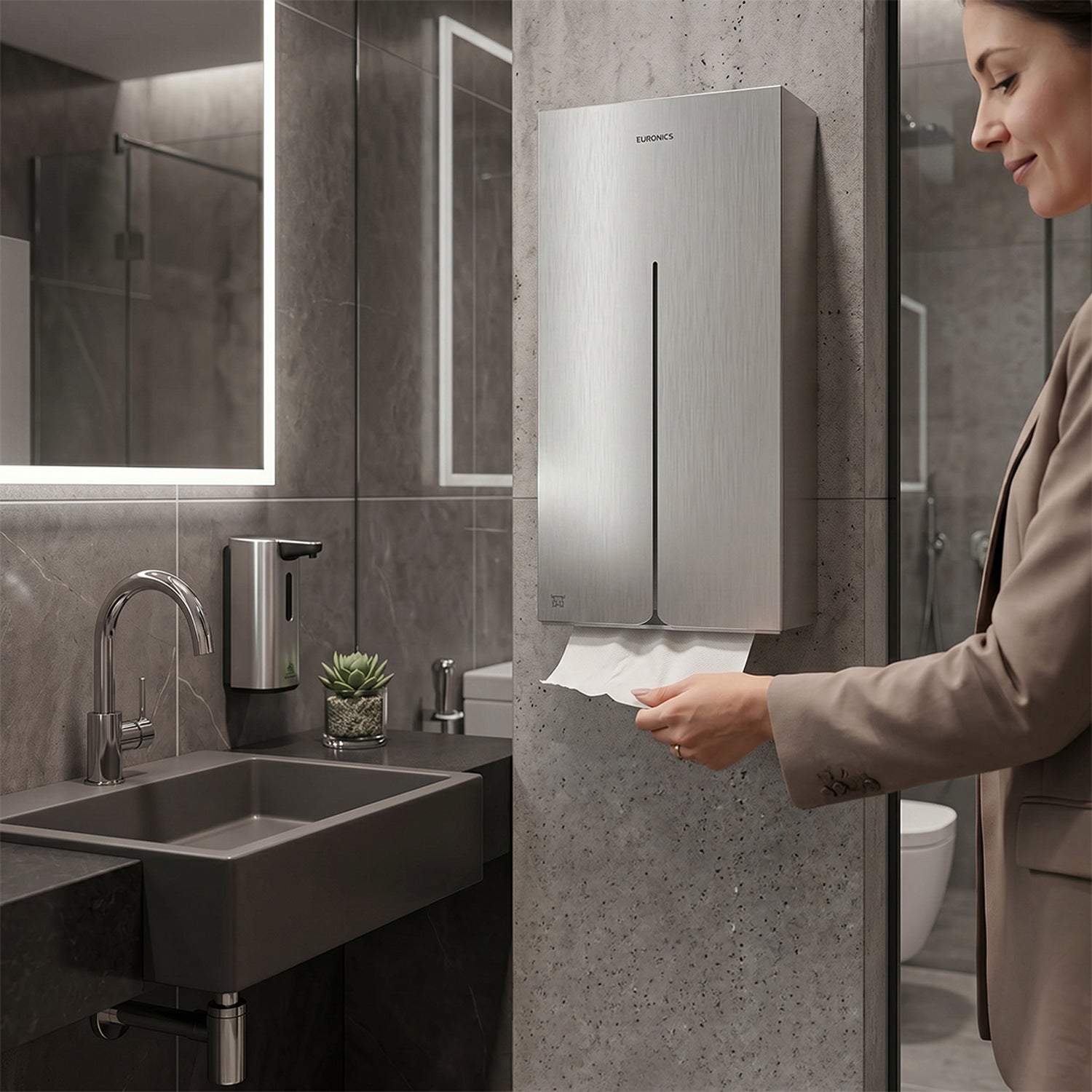 Linea XP3 — Steel Paper Towel Dispenser (Extra-Large)

High-Capacity Stainless Steel Paper Towel Dispenser for High-Traffic Commercial Washrooms