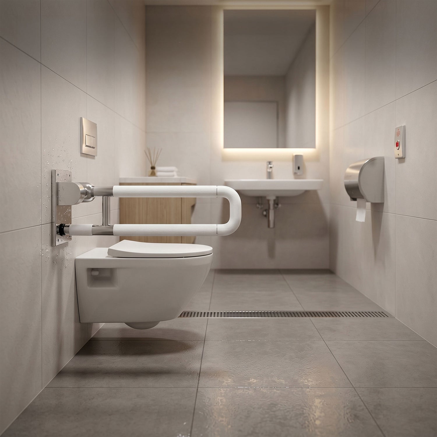 Image of NGRS02 Swing-Type Nylon-Coated Stainless Steel Grab Bar for WC Areas