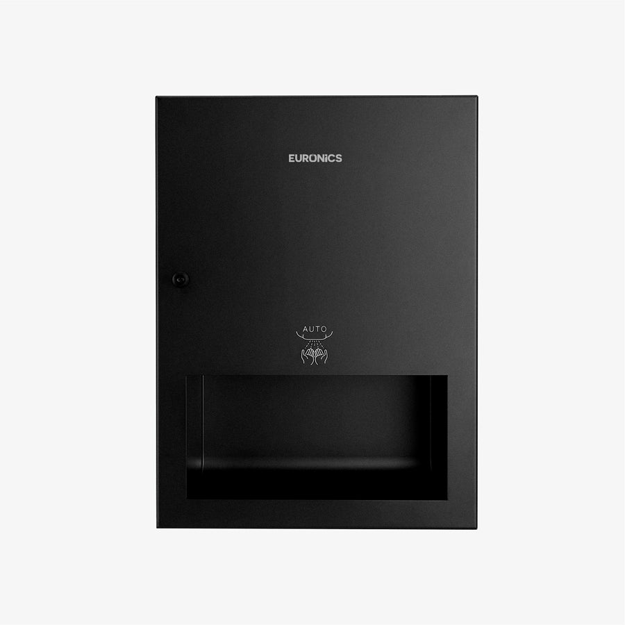 Image of Euronics RHD3 recessed stainless steel hand dryer with brushless motor for high traffic.