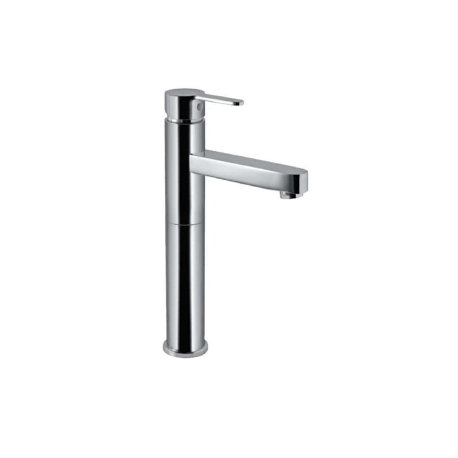 Single Lever Tall Body Basin Mixer without Pop-Up Waste with Braided Hoses - eur-RIV-1021R