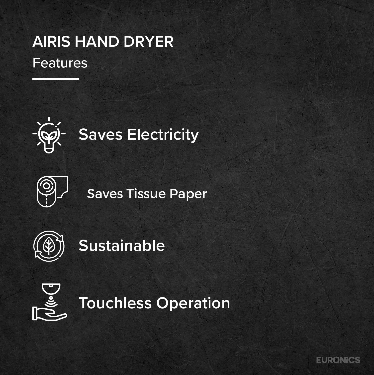 Image of Airis | Hand Dryer | ABS | Brush Motor | Medium Traffic