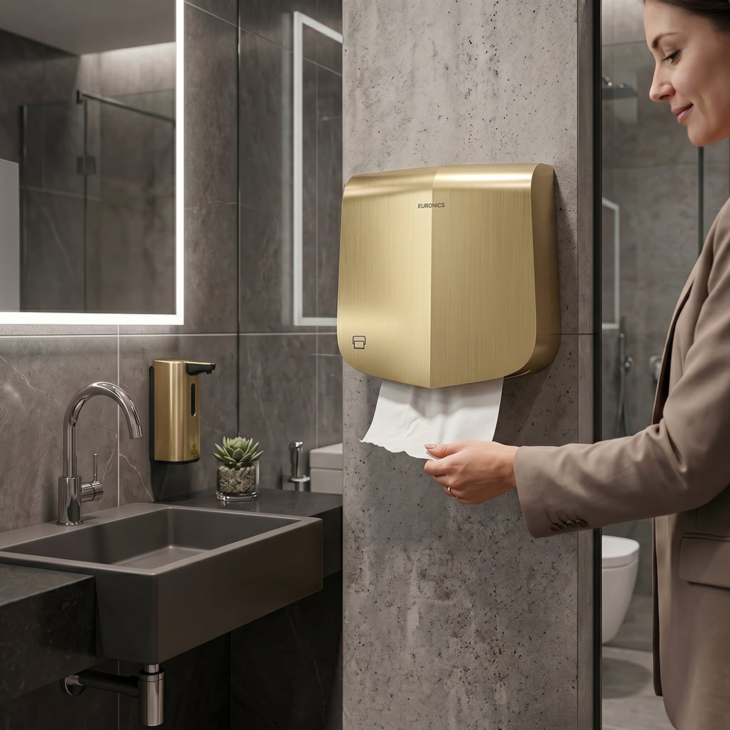 Tierra Premium Manual Stainless Steel Paper Towel Dispenser for Washbasin Areas