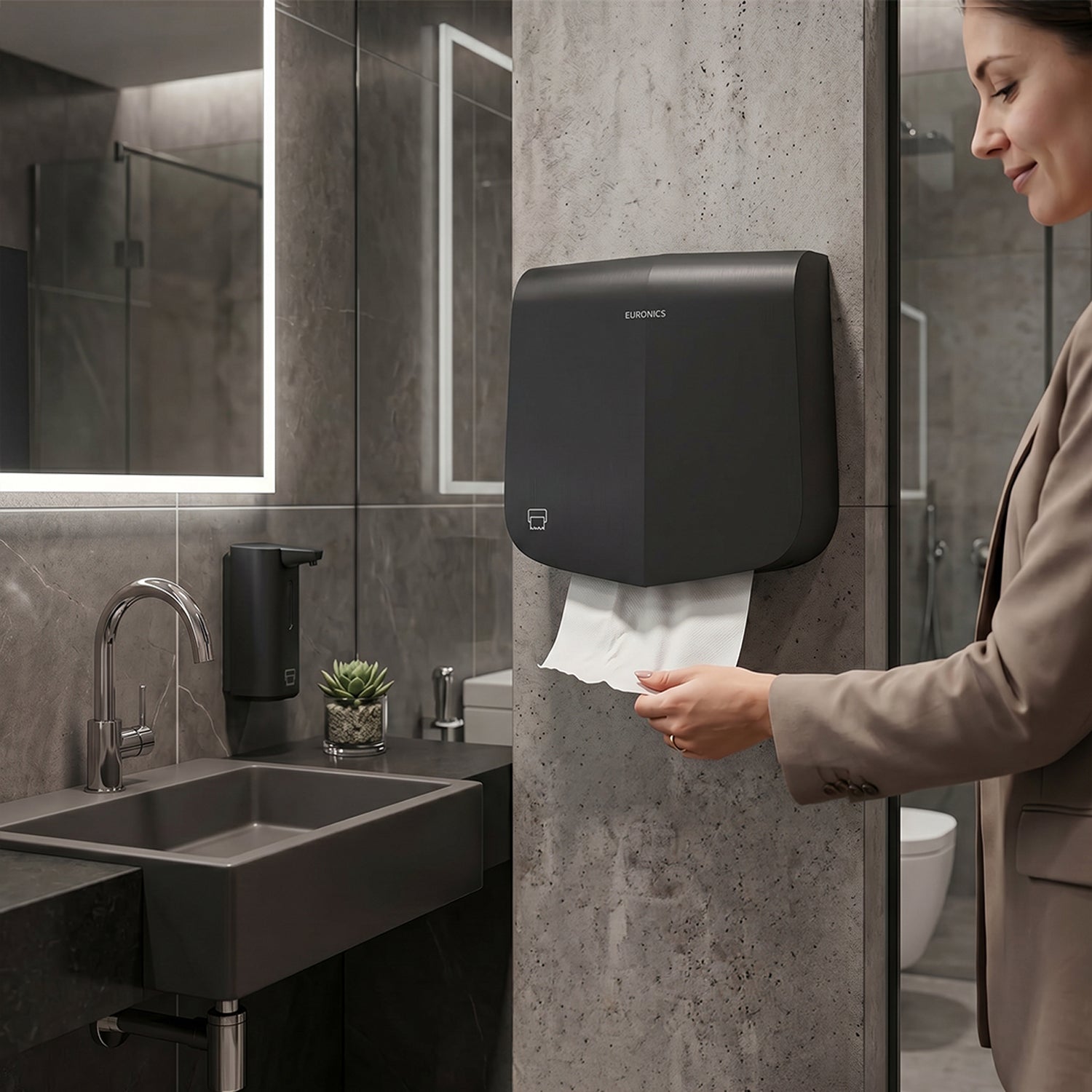 Tierra Premium Manual Stainless Steel Paper Towel Dispenser for Washbasin Areas
