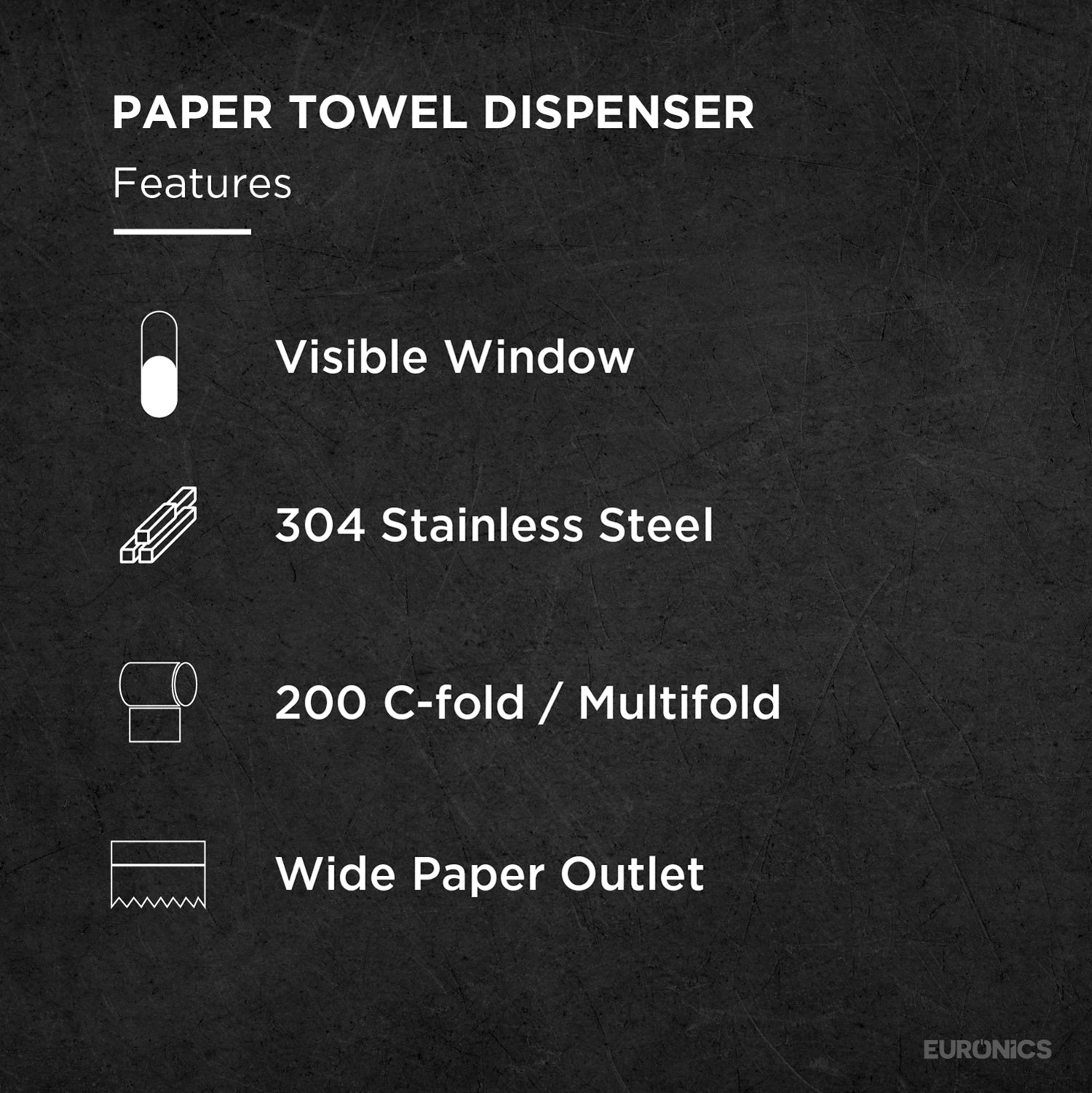 Tierra Premium Manual Stainless Steel Paper Towel Dispenser for Washbasin Areas