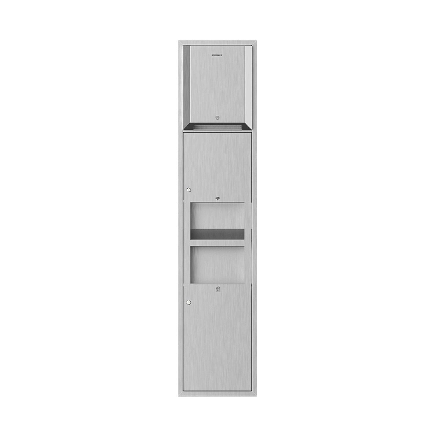 Trimax R5— Recessed All-in-One Washroom Panel

Automatic Paper Roll Dispenser + Hand Dryer + Waste Receptacle
