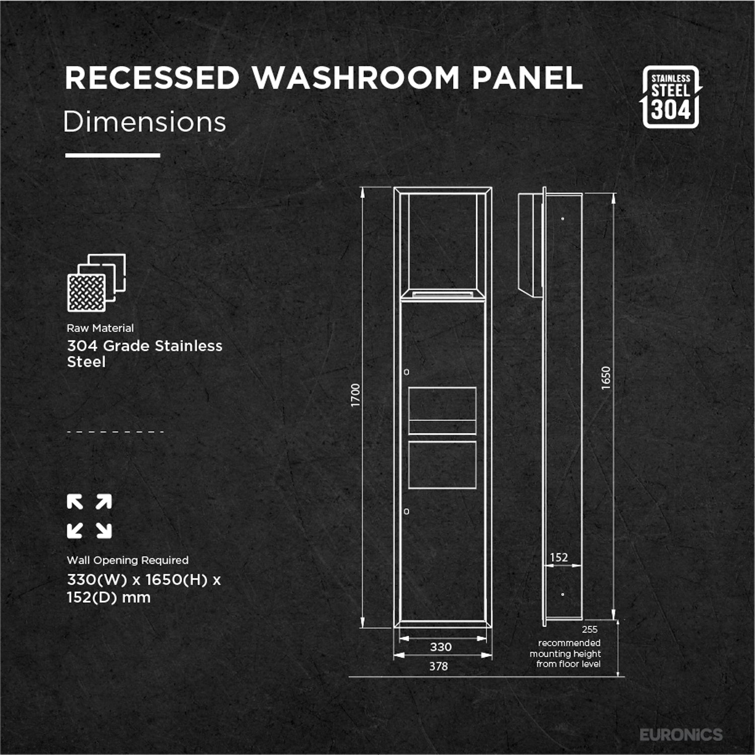 Image of Trimax R5— Recessed All-in-One Washroom Panel

Automatic Paper Roll Dispenser + Hand Dryer + Waste Receptacle