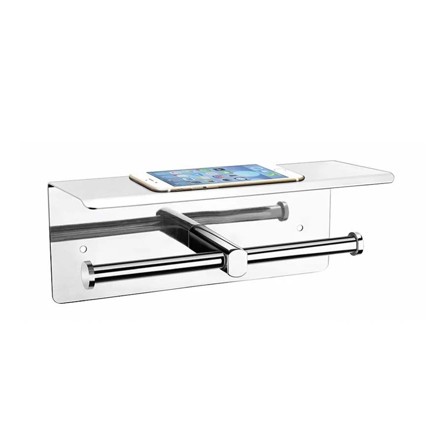 EPH10 Premium Satin Stainless Steel Twin Toilet Paper Holder for WC Cubicles - eur-EPH10