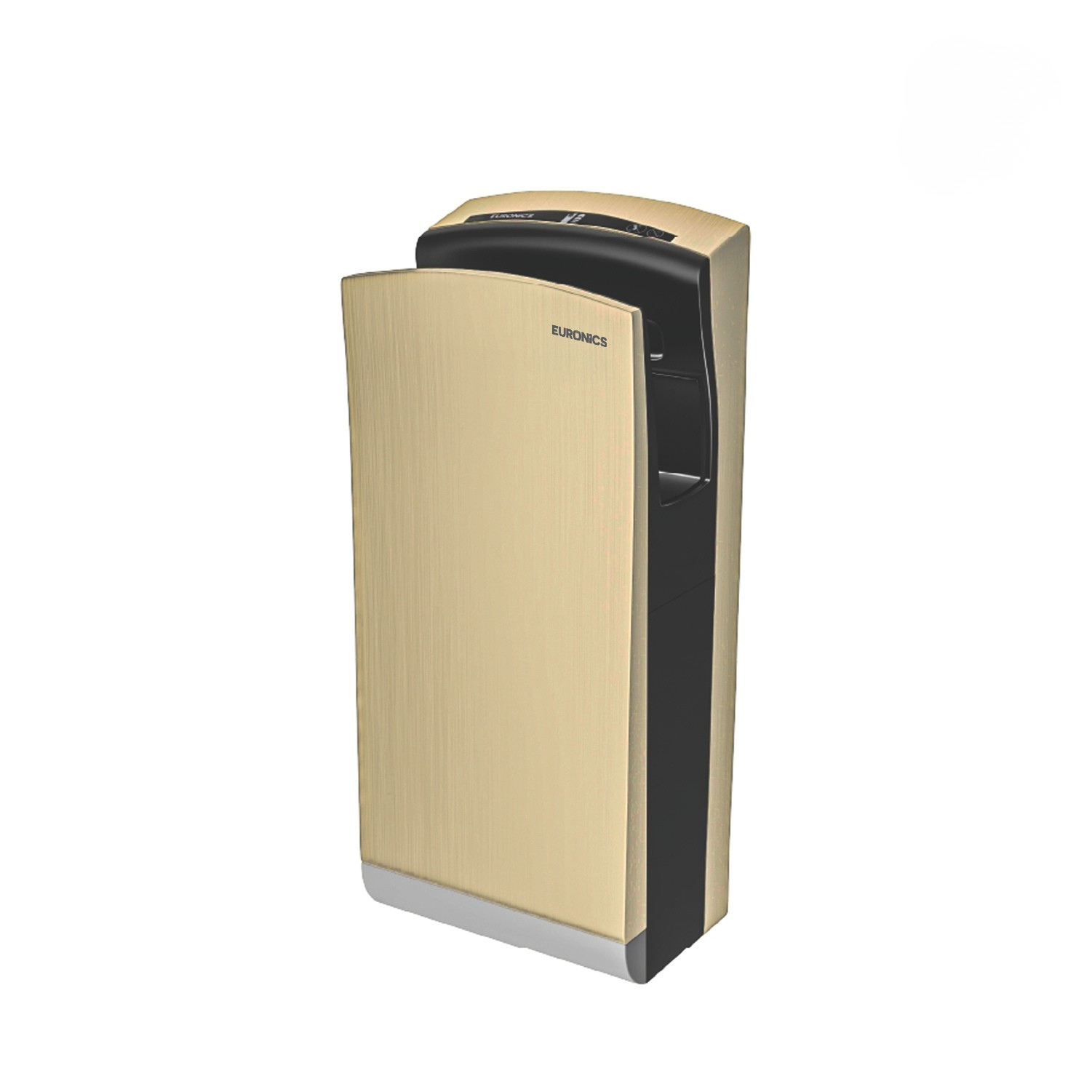Image of Gold and black automatic hand dryer for modern washrooms