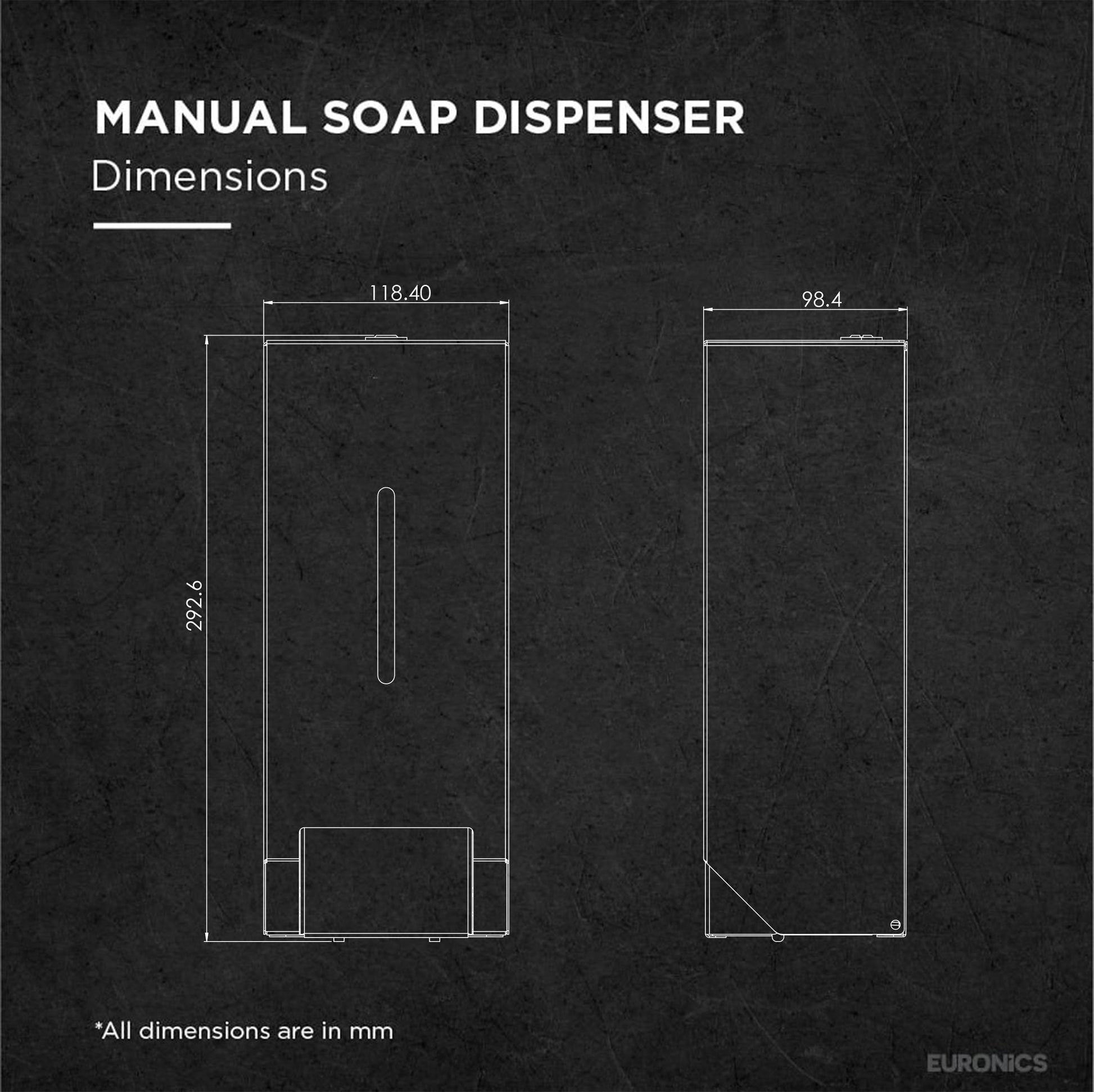ES15 Wall-Mounted Manual Soap Dispenser – 1000ml SS304
