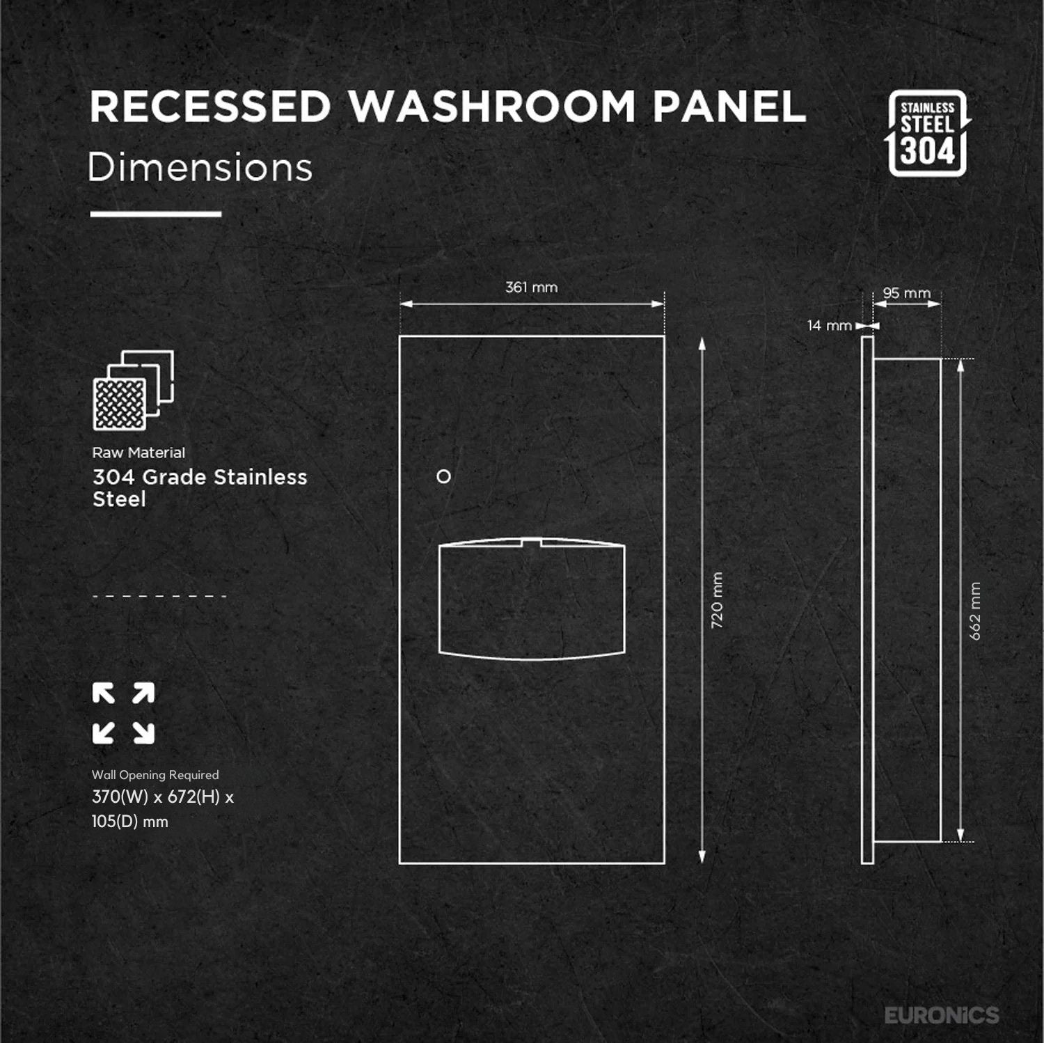 Image of KPD3S | Washroom Panel | Mini | 2 in 1 | Paper Towel Dispenser | Waste Receptacle