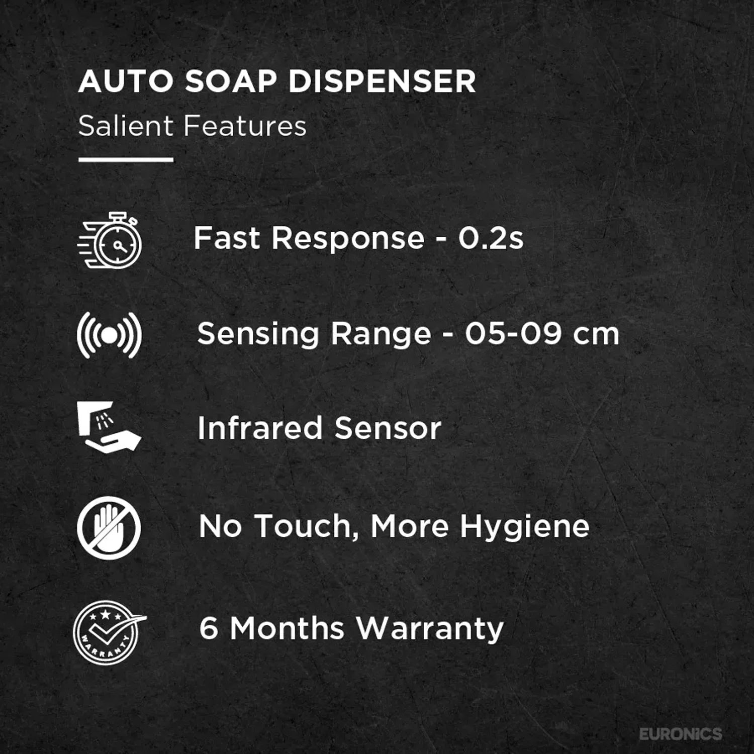 Image of Euronics Trimax S1 automatic wall-mounted soap dispenser